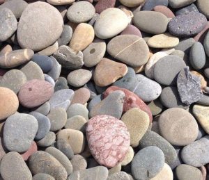 Colored pebbles from beach side