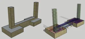 Diagrammatic representation of Strap footing